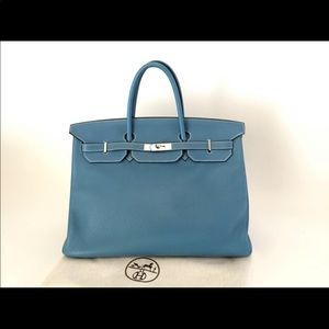 Authentic Hermès Birkin 40cm Blue Jean